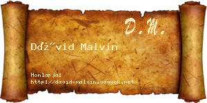 Dávid Malvin névjegykártya